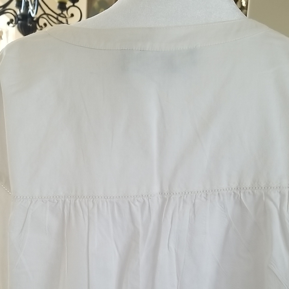 Theory White Textured Women's Blouse - Picture 6 of 7